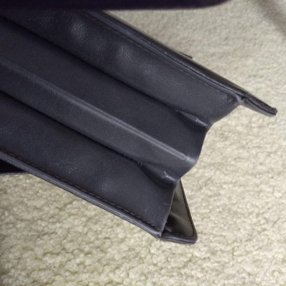 vintage 80s NWOT grey leather shoulder bag - Picture 9 of 14